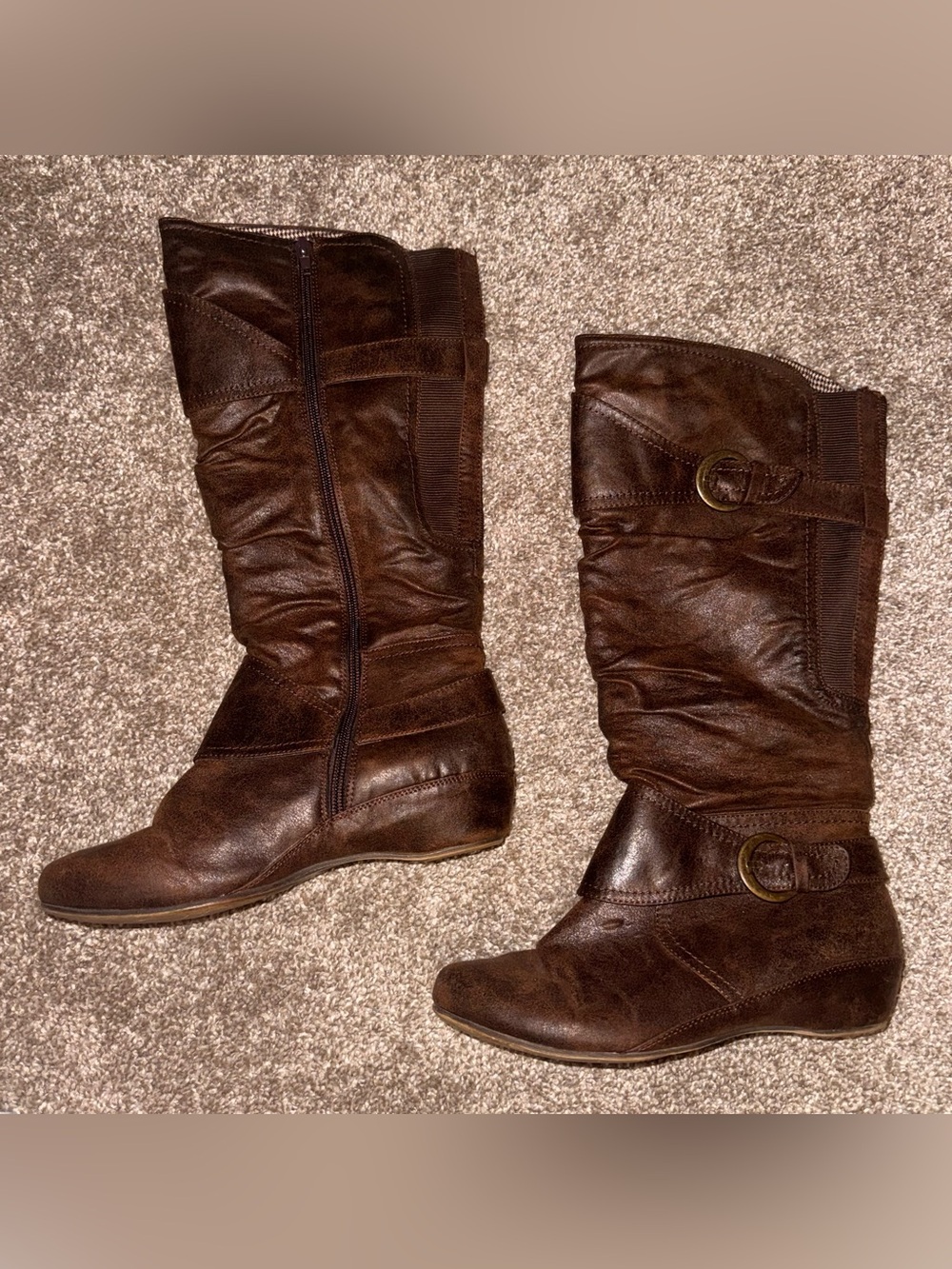 Women's Brown Mid-Calf Casual Boots